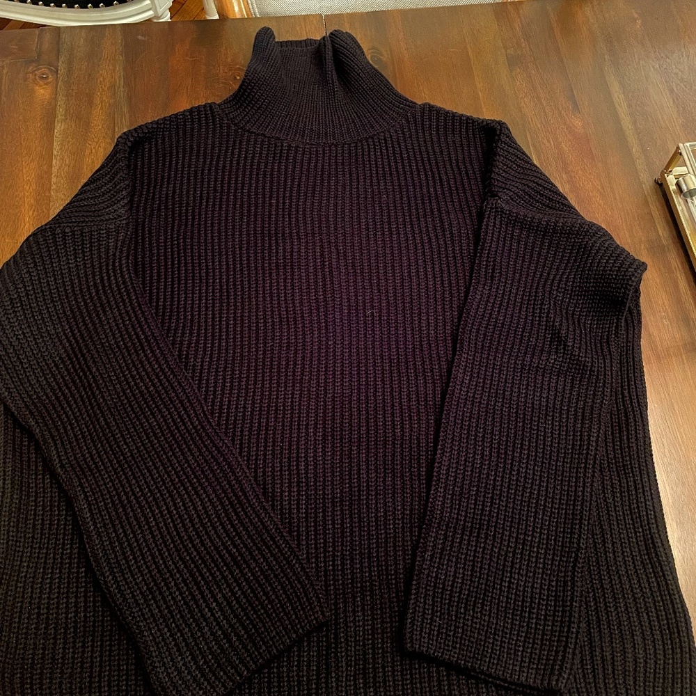 ASOS- cable knit turtleneck cardigan sweater like new